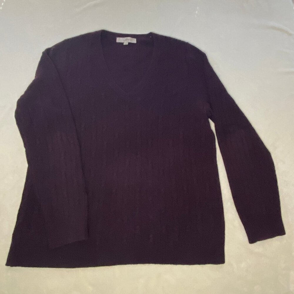 Loft V-Neck Sweater Dark Cranberry